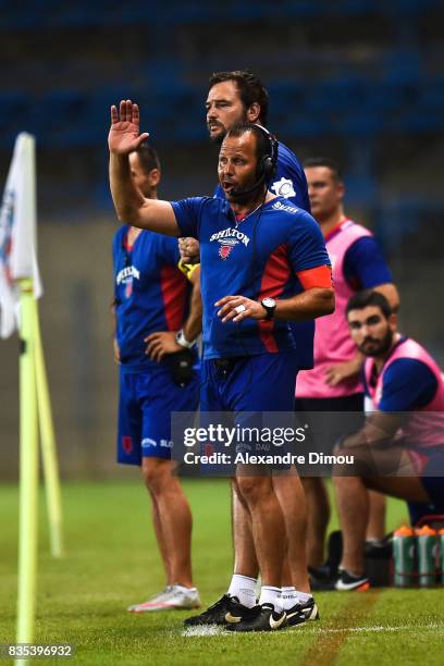 David Aucagne Coach of Beziers during the Pro D2 match between Beziers and RC Vannes at on August 18, 2017 in Beziers, France.