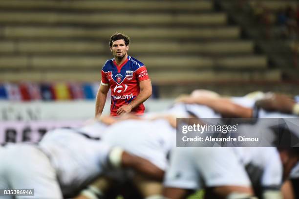 Thibauld Suchier of Beziers during the Pro D2 match between Beziers and RC Vannes at on August 18, 2017 in Beziers, France.