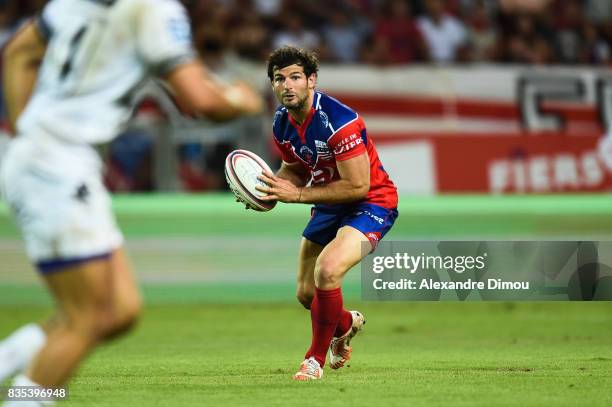 Thibauld Suchier of Beziers during the Pro D2 match between Beziers and RC Vannes at on August 18, 2017 in Beziers, France.