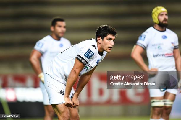 Christopher Hilsenbeck of Vannes during the Pro D2 match between Beziers and RC Vannes at on August 18, 2017 in Beziers, France.