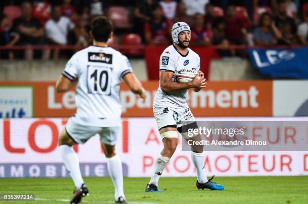 Jeremy Abiven of Vannes during the Pro D2 match between Beziers and RC Vannes at on August 18, 2017 in Beziers, France.