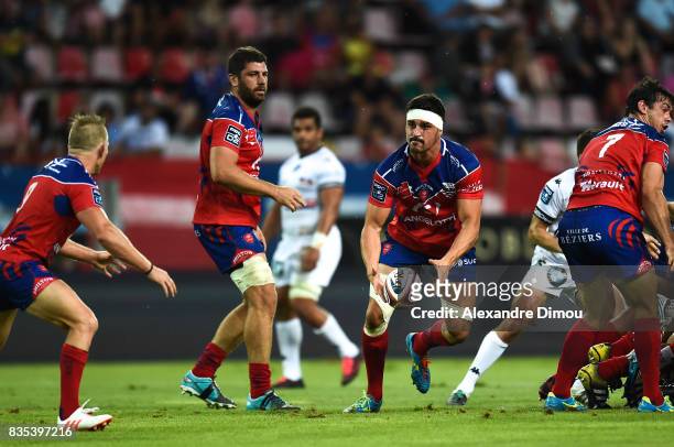 Remi Bourdeau of Beziers during the Pro D2 match between Beziers and RC Vannes at on August 18, 2017 in Beziers, France.