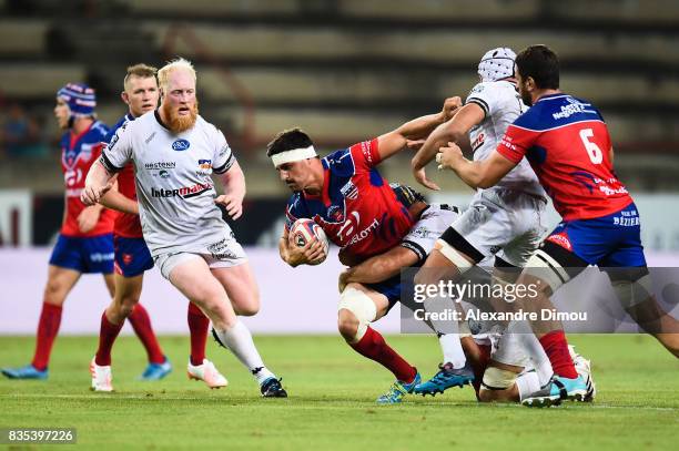 Remi Bourdeau of Beziers during the Pro D2 match between Beziers and RC Vannes at on August 18, 2017 in Beziers, France.