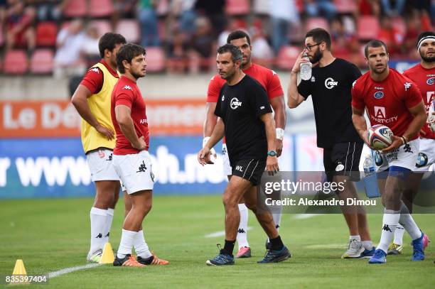 Wilfried Lahaye Coach of Vannes during the Pro D2 match between Beziers and RC Vannes at on August 18, 2017 in Beziers, France.