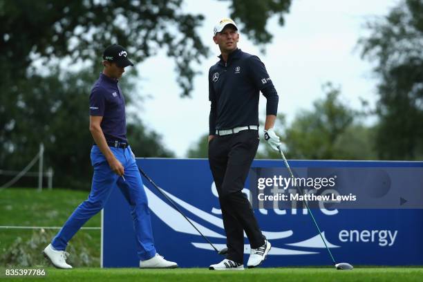 Marcel Seim of Germany look on from the 3rd tee during day three of the Saltire Energy Paul Lawrie Matchplay at Golf Resort Bad Griesbach on August...