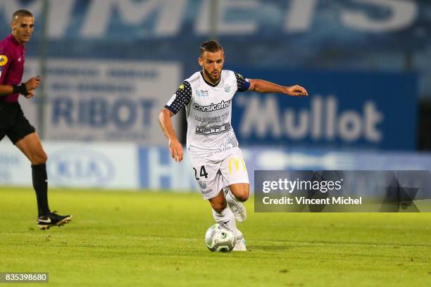 Jonathan Gradit of Tours during the Ligue 2 match between Niort and Tours on August 18, 2017 in Niort, .