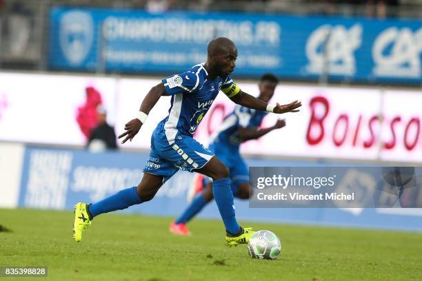 Alliou Dembele of Niort during the Ligue 2 match between Niort and Tours on August 18, 2017 in Niort, .