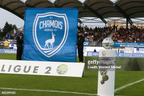 General view of the Stadium of Niort during the Ligue 2 match between Niort and Tours on August 18, 2017 in Niort, .