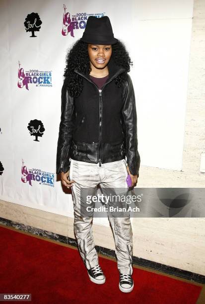 Singer Teyana Taylor attends the 3rd Annual Black Girls Rock! Awards at the Stanley H. Kaplin Penthouse at Lincoln Center on November 2, 2008 in New...