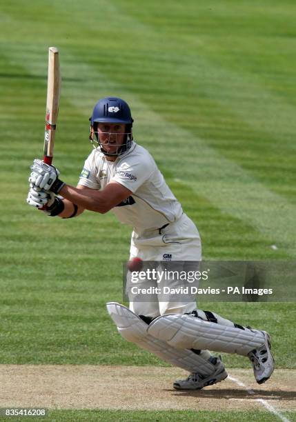 Yorkshire's Joe Sayers bats during the Liverpool Victoria County Championship match at Edgbaston, Birmingham.