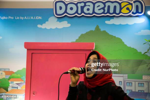 Singer performs on stage during the C3AFA event in Jakarta, Indonesia on 19 August 2017. C3AFA is 6th Japanese popculture event. The scale has...