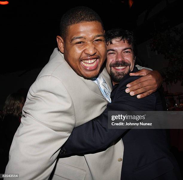 Omar Benson Miller and Pierfrancesco Favino attend the after party for "Miracle at St. Anna" at Terminal 5 on September 22, 2008 in New York City.