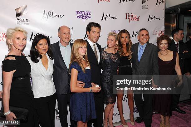 Actress Trudie Styler, Lifetime Networks President and CEO Andrea Wong, producer Neil Meron, Georgia Connick, actor Harry Connick, Jr., actress Renee...
