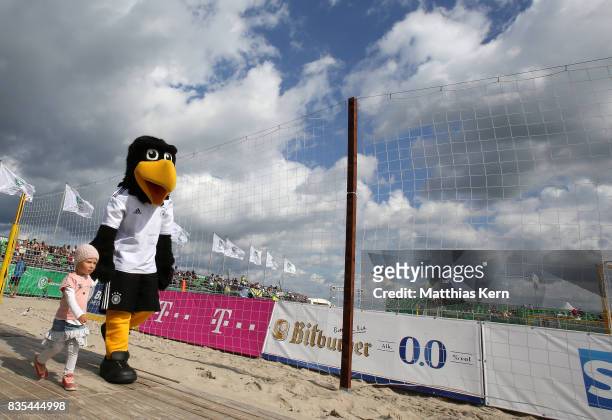 General view on day 1 of the 2017 German Beach Soccer Championship on August 19, 2017 in Warnemunde, Germany.