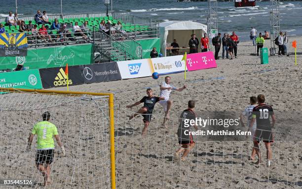 General view on day 1 of the 2017 German Beach Soccer Championship on August 19, 2017 in Warnemunde, Germany.