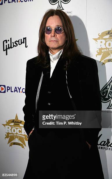 Ozzy Osbourne arrives for the Classic Rock Roll of Honour at the Park Lane Hotel on November 3, 2008 in London.