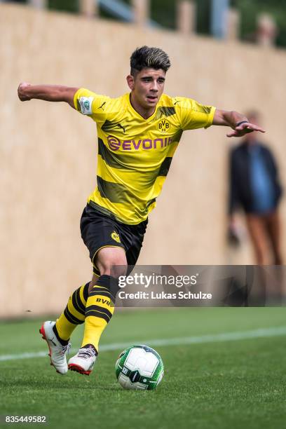 Lucas Klantzos in action during the B Juniors Bundesliga match between Borussia Dortmund and FC Viktoria Koeln on August 19, 2017 in Dortmund,...