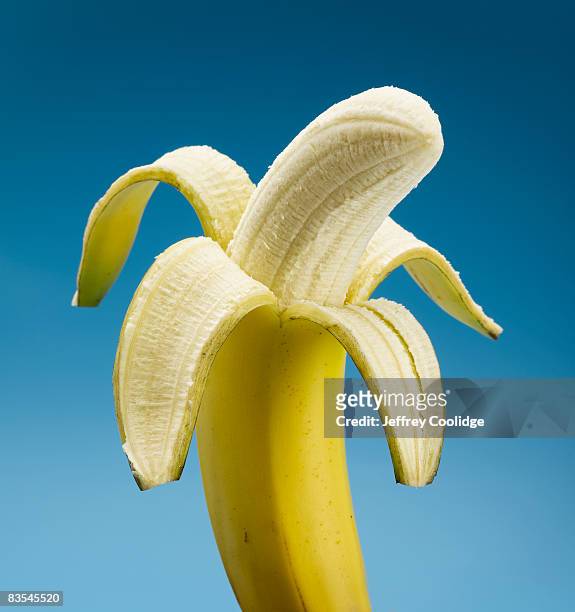 peeled banana  - banane stock-fotos und bilder
