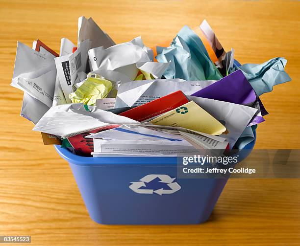 paper in recycling basket - full responsibility stock pictures, royalty-free photos & images