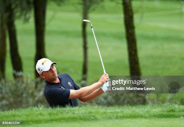 Marcel Siem of Germany chips on the 4th during day three of the Saltire Energy Paul Lawrie Matchplay at Golf Resort Bad Griesbach on August 19, 2017...