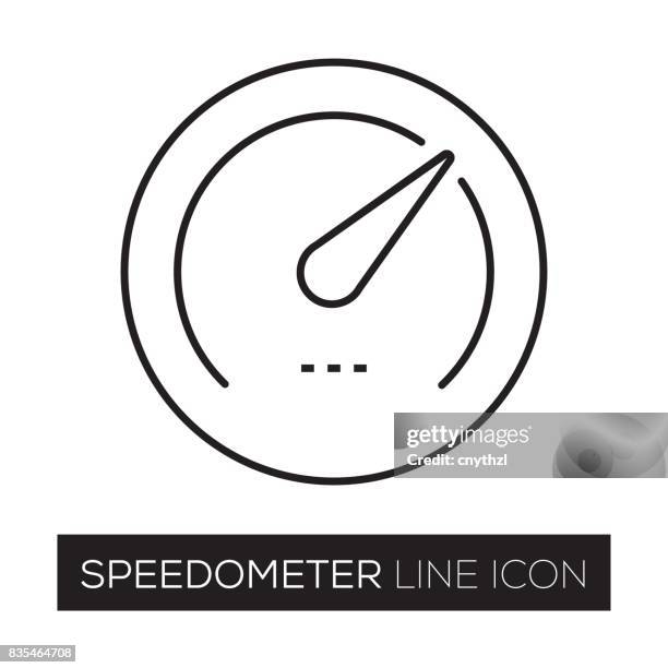 speedometer line icon - dial stock illustrations