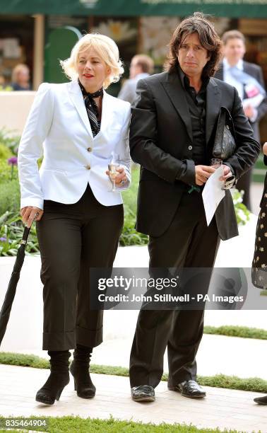 Lawrence Llewellyn-Bowen and his wife Jackie at the Chelsea Flower show in west London.