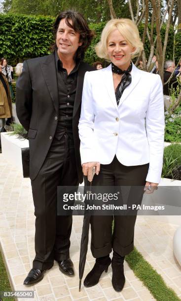 Lawrence Llewellyn-Bowen and his wife Jackie at the Chelsea Flower show in west London.