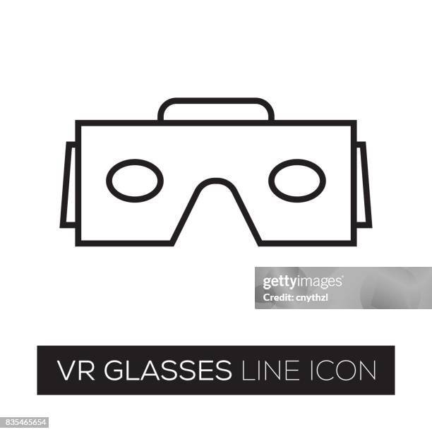 vr line icon - 360 tablet stock illustrations
