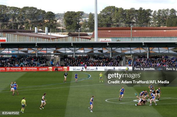 General view during the 2017 AFL round 22 match between the Western Bulldogs and the Port Adelaide Power at Mars Stadium on August 19, 2017 in...
