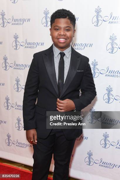 Benjamin Flores Jr. Attends 32nd Annual Imagen Awards - Red Carpet at the Beverly Wilshire Four Seasons Hotel on August 18, 2017 in Beverly Hills,...