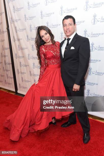 Christiana Leucas and Al Coronel attend 32nd Annual Imagen Awards - Red Carpet at the Beverly Wilshire Four Seasons Hotel on August 18, 2017 in...