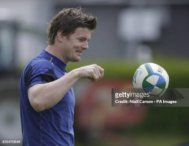Leinster's Brian O'Driscoll during the training session at the Royal Dublin Society, Dublin, Ireland.