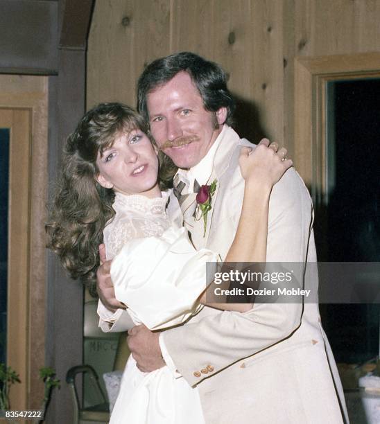 Dale and Teresa Earnhardt after their wedding on November 14, 1982 in Mooresville, North Carolina.