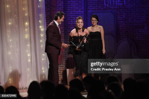 Lou Diamond Phillips and Marcela Valladolid attend 32nd Annual Imagen Awards - Red Carpet at the Beverly Wilshire Four Seasons Hotel on August 18,...