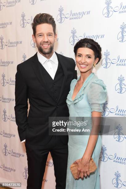 Todd Grinnell and India de Beaufort attend 32nd Annual Imagen Awards - Red Carpet at the Beverly Wilshire Four Seasons Hotel on August 18, 2017 in...