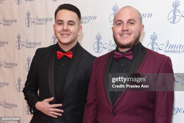 Johnny Lopez and Mikey Rivera attend 32nd Annual Imagen Awards - Red Carpet at the Beverly Wilshire Four Seasons Hotel on August 18, 2017 in Beverly...