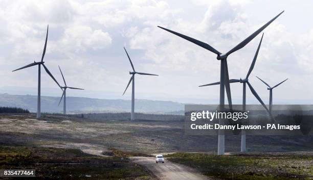 General view of Europe's biggest onshore wind farm, Whitelee Windfarm on the outskirts of Glasgow, which was officially opened today.