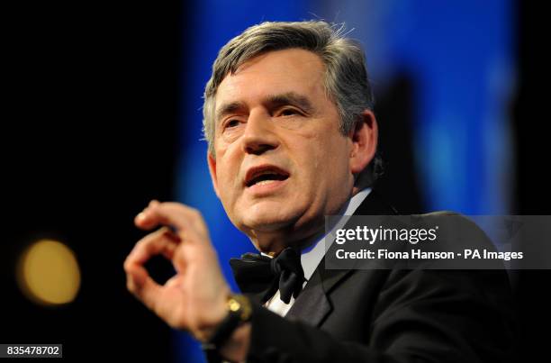 Prime Minister Gordon Brown addresses the CBI Annual Dinner in London's Park Lane this evening.