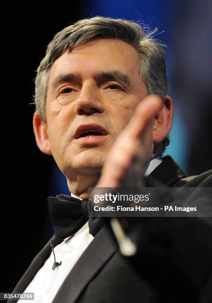 Prime Minister Gordon Brown addresses the CBI Annual Dinner in London's Park Lane this evening.