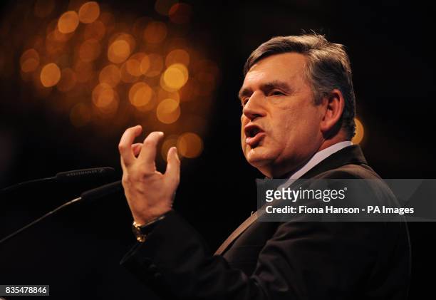 Prime Minister Gordon Brown addresses the CBI Annual Dinner in London's Park Lane this evening.