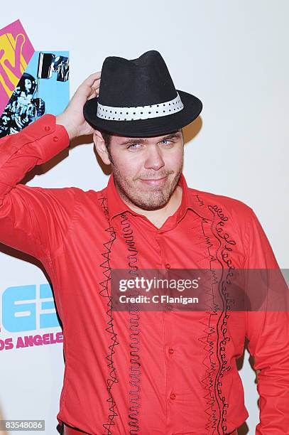 Personality Perez Hilton attends the MTV Tr3s Pre-VMA Party 2008 at Level 3 Night Club on September 4, 2008 in Hollywood, California.