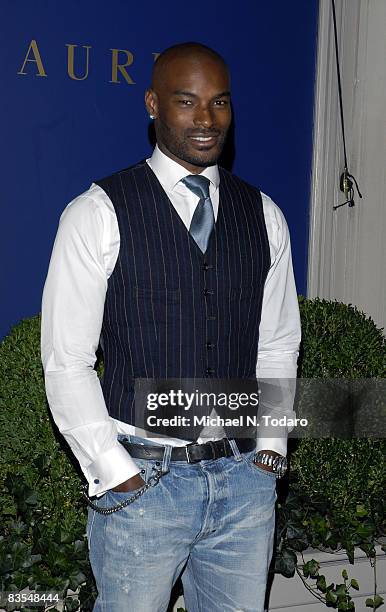 Tyson Beckford attends the Lebron James Family Foundation Benefit for an evening of cocktails and private shopping at the Ralph Lauren Mansion on...