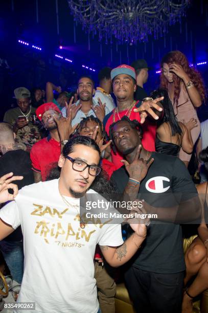 Rapper Mike 'ZanMan Trippin' Francis and crew attend Gold Room Fridays hosts by Rick Ross at Gold Room on August 18, 2017 in Atlanta, Georgia.