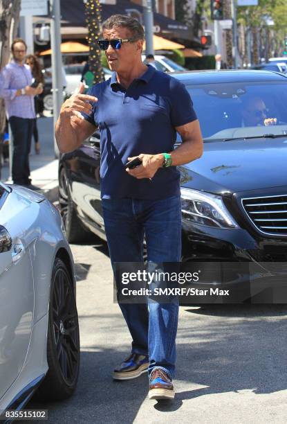 Actor Sylvester Stallone is seen on August 18, 2017 in Los Angeles, California