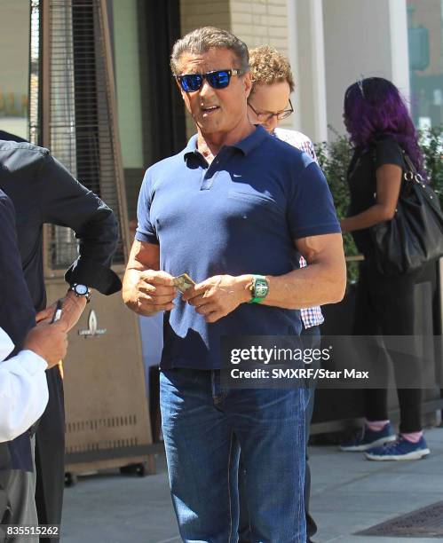 Actor Sylvester Stallone is seen on August 18, 2017 in Los Angeles, California