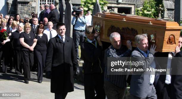 The funeral of Kevin McDaid at St John's Church, Coleraine Co Londonderry.