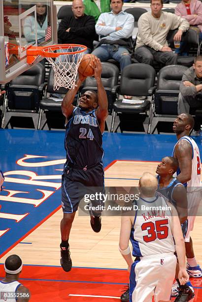 Paul Millsap of the Utah Jazz goes up for an uncontested dunk against the Los Angeles Clippers at Staples Center on November 3, 2008 in Los Angeles,...