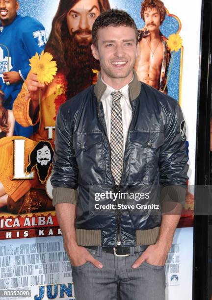 Justin Timberlake arrives at the Los Angeles Premiere of "Love Guru" on June 11, 2008 at Grauman's Chinese Theatre in Hollywood, California.