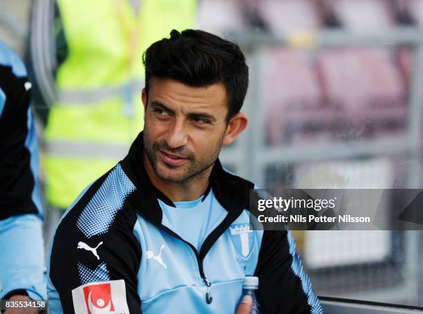 Behrang Safari of Malmo FF during the Allsvenskan match between Athletic FC Eskilstuna and Malmo FF at Tunavallen on August 19, 2017 in Eskilstuna,...