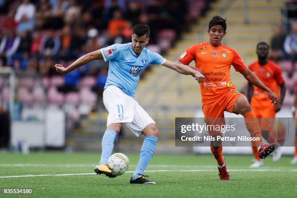 Alexander Jeremejeff of Malmo FF during the Allsvenskan match between Athletic FC Eskilstuna and Malmo FF at Tunavallen on August 19, 2017 in...